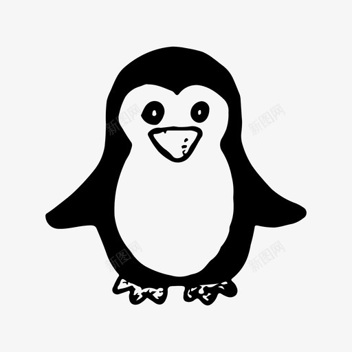 企鹅鸟海鸟图标svg_新图网 https://ixintu.com 企鹅 手绘 海鸟 鸟