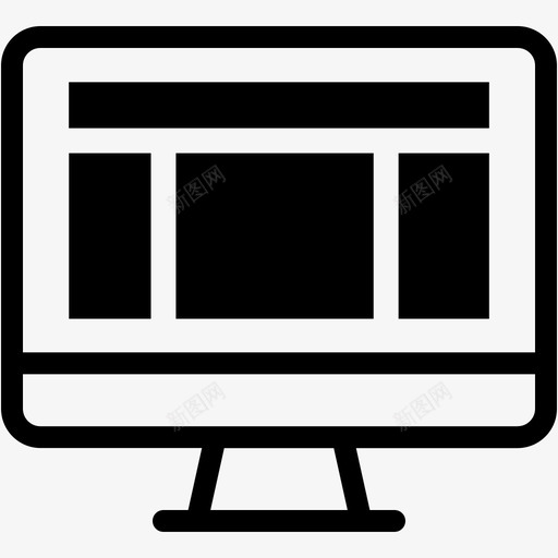 布局列计算机图标svg_新图网 https://ixintu.com 列 布局 桌面 界面 监视器 计算机 计算机混合