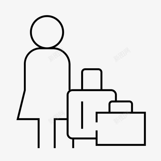 旅客女士机场标志灯图标svg_新图网 https://ixintu.com 女士 旅客 机场标志灯