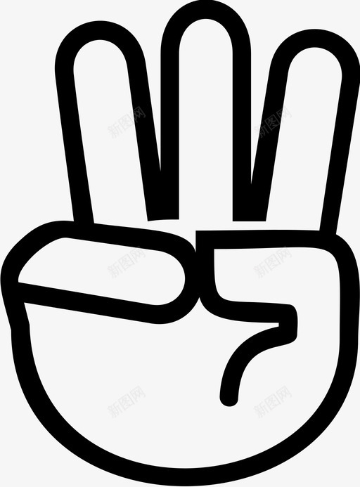 六美国手语美国手语数字图标svg_新图网 https://ixintu.com 六 美国手语 美国手语数字