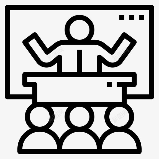 会议演讲研讨会图标svg_新图网 https://ixintu.com 会议 培训 教学 演讲 研讨会 社交媒体营销