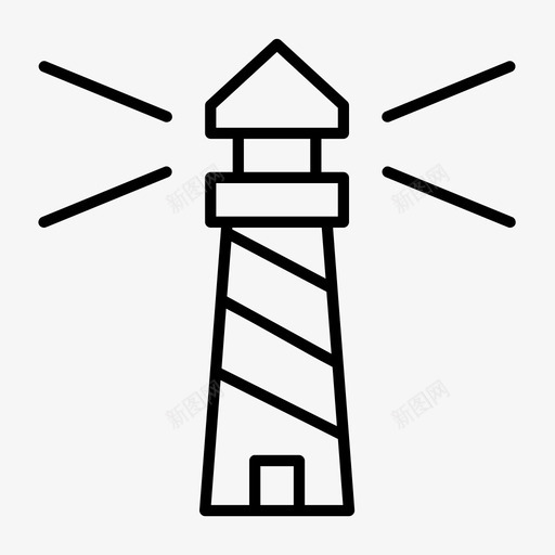 灯塔海岸港口图标svg_新图网 https://ixintu.com 信号 大海 海岸 港口 灯塔