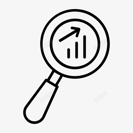 放大镜统计薄图标svg_新图网 https://ixintu.com 放大镜 统计薄