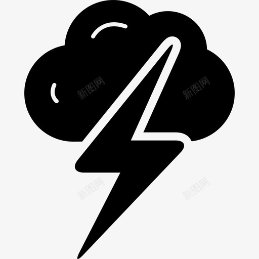 雷声云危险图标svg_新图网 https://ixintu.com 云 危险 闪电 雷声 预报