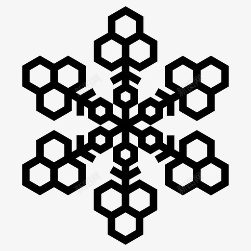 雪晶六边形雪花图标svg_新图网 https://ixintu.com 六边形 雪晶 雪花