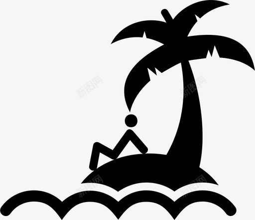 海滩椰树假日图标svg_新图网 https://ixintu.com 假日 大海 椰树 海滩