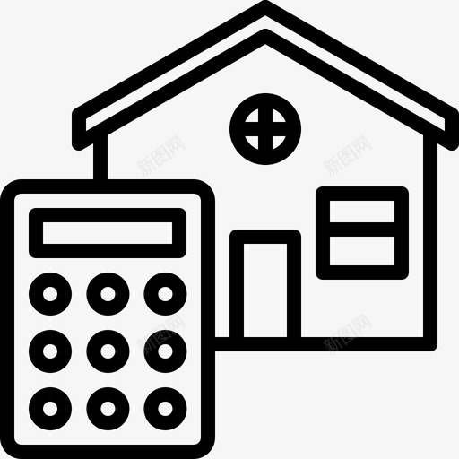 计算器建筑房产图标svg_新图网 https://ixintu.com 建筑 房产 房地产 房子 计算器