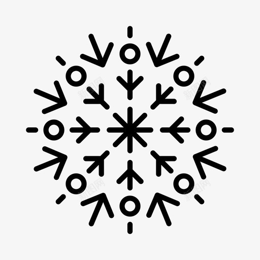 雪花圣诞节霜冻图标svg_新图网 https://ixintu.com 冬天 圣诞节 雪晶 雪花 霜冻
