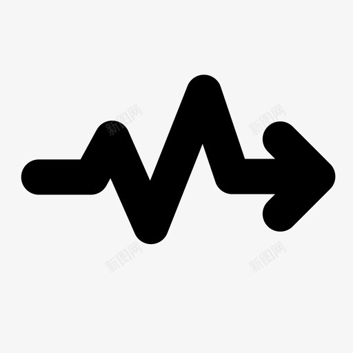曲折箭头方向图标svg_新图网 https://ixintu.com 不确定 方向 曲折 移动 箭头 脉冲