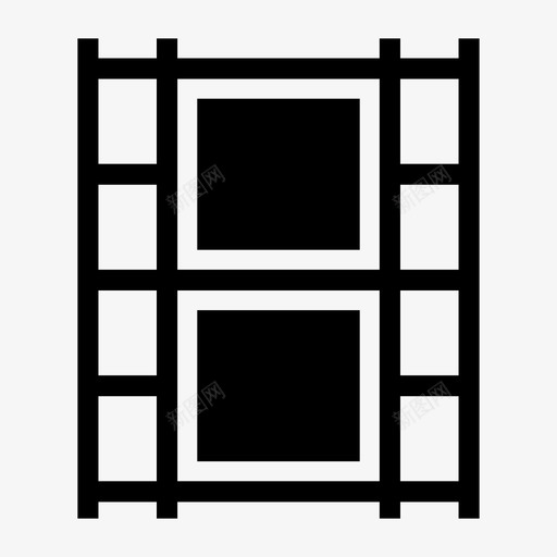 胶片带照相机电影院图标svg_新图网 https://ixintu.com 照相机 电影和电影院其放映时间实线图标 电影院 相框 胶片带 负片