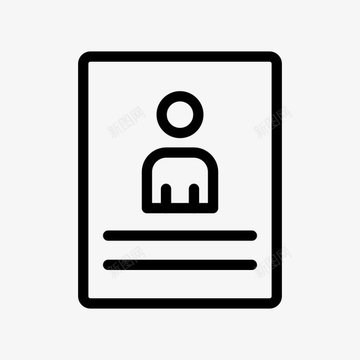 卡片徽章员工图标svg_新图网 https://ixintu.com 办公室 办公线路图标 卡片 员工 徽章 身份证