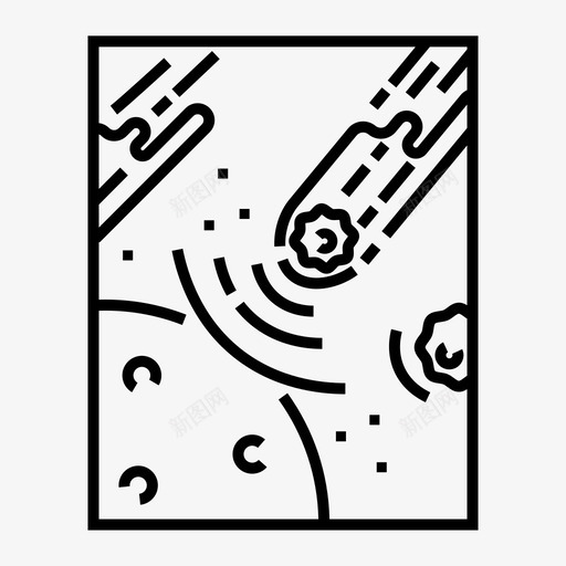 小行星世界末日天文学图标svg_新图网 https://ixintu.com 世界末日 天文学 太空探索线图解集 小行星 彗星 陨石