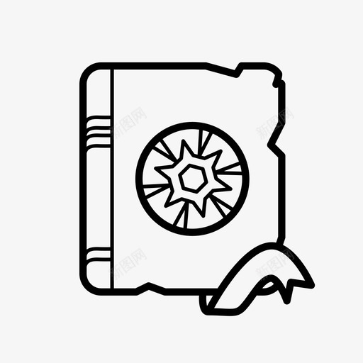 黑暗魔法书元素符号魔法书图标svg_新图网 https://ixintu.com 元素符号 巫师图标 法术书 魔法书 黑暗魔法书