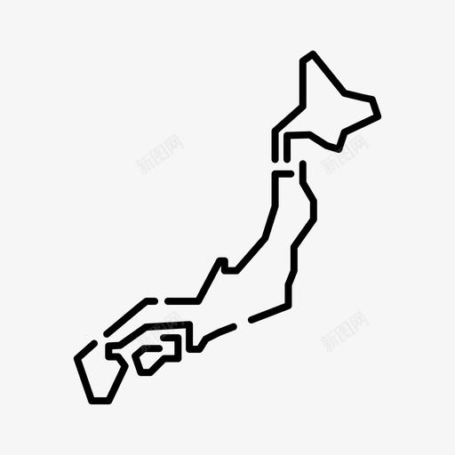 日本亚洲大陆图标svg_新图网 https://ixintu.com 亚洲 地图 地理 大陆 岛屿 日本
