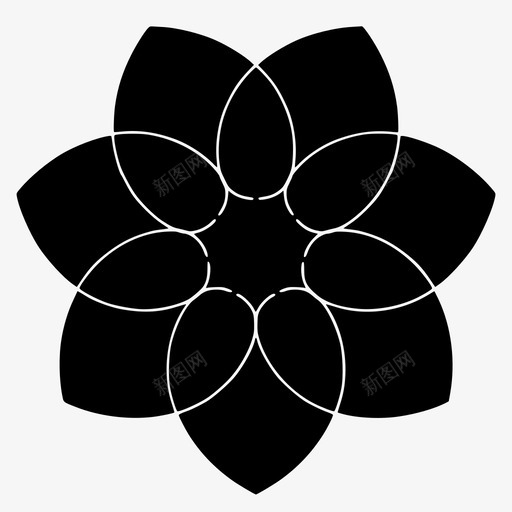 花卉抽象圆形图标svg_新图网 https://ixintu.com 创意设计 圆形 抽象 花卉设计 装饰 造型