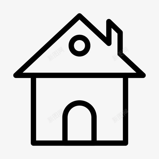 家建筑房子图标svg_新图网 https://ixintu.com 家 建筑 房子 真实 购物 购物和电子商务线图标第二卷