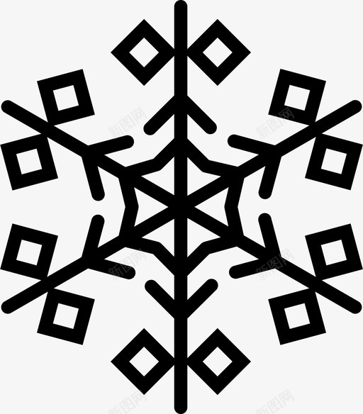 雪花水晶图案图标svg_新图网 https://ixintu.com 冬天 图案 水晶 雪花 雪花水晶