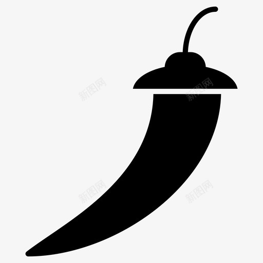 辣椒辣蔬菜图标svg_新图网 https://ixintu.com 固体食物 素食 蔬菜 辣 辣椒