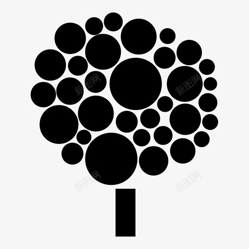 树花森林图标svg_新图网 https://ixintu.com 公园 树 树苗 森林 花 花园