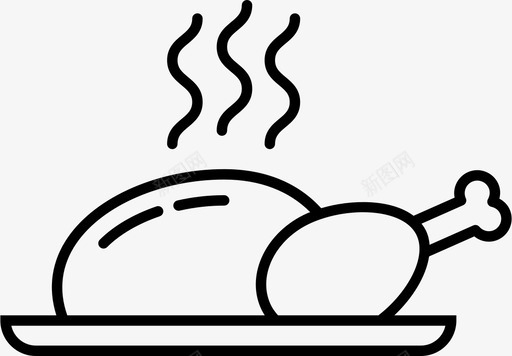 晚餐庆祝活动鸡肉图标svg_新图网 https://ixintu.com 庆祝活动 晚餐 烤肉 鸡肉