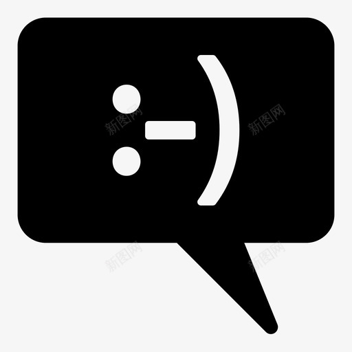 脸表情快乐图标svg_新图网 https://ixintu.com 友善 微笑 快乐 泡泡 积极 脸 表情