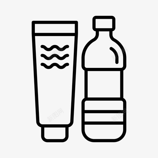 海滩用品夏天防晒霜图标svg_新图网 https://ixintu.com 假期 夏天 水瓶 海滩用品 防晒霜