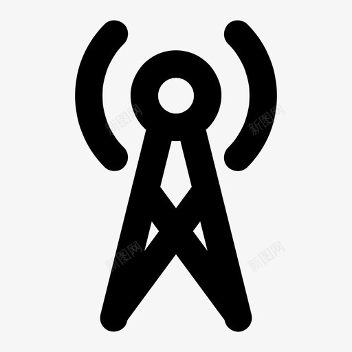 塔通信网络图标svg_新图网 https://ixintu.com 信号 塔 无线电 网络 通信
