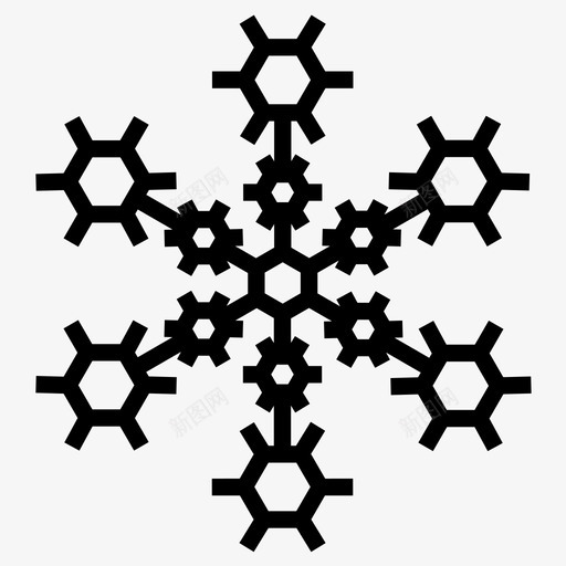 雪花水晶六边形图案图标svg_新图网 https://ixintu.com 六边形 图案 雪晶 雪花 雪花水晶