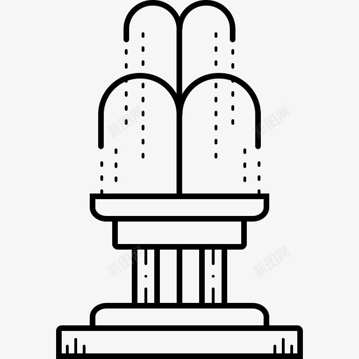 喷泉公园逼真图标svg_新图网 https://ixintu.com 公园 喷泉 喷溅 瀑布 逼真