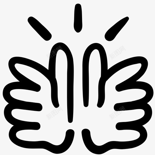 拍手涂鸦手图标svg_新图网 https://ixintu.com 人 手 拍手 涂鸦 阿凡达基本轮廓涂鸦 高兴