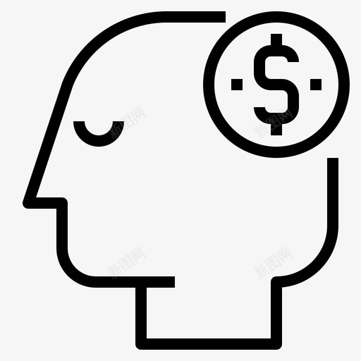 人的头脑大脑思考图标svg_新图网 https://ixintu.com 人的头脑 大脑 思考