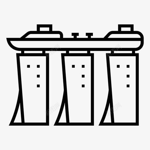 滨海湾金沙景点地标图标svg_新图网 https://ixintu.com 地标 地标世界漫游线图标集 摩天大楼 新加坡 景点 滨海湾金沙