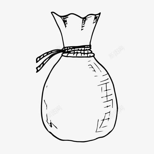 钱袋银行生意图标svg_新图网 https://ixintu.com 生意 素描 素描钱袋子 钱袋 银行