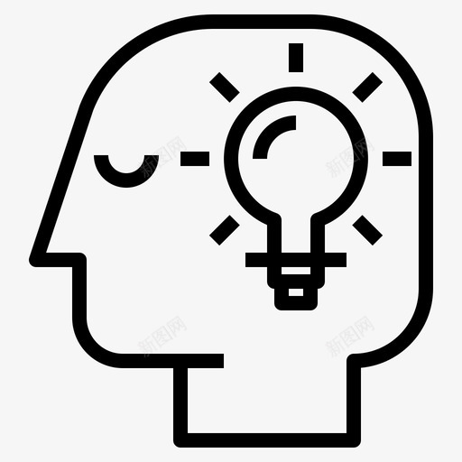 人的头脑大脑思考图标svg_新图网 https://ixintu.com 人的头脑 大脑 思考