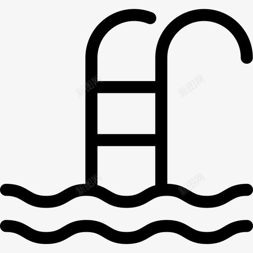 游泳池带梯子运动器械图标svg_新图网 https://ixintu.com 带梯子 游泳池 直线型 运动器械