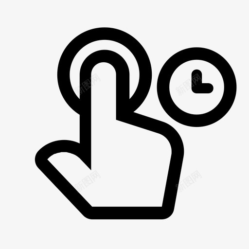 点击并保持手指手势图标svg_新图网 https://ixintu.com 手 手势 手指 滑动 点击并保持 触摸