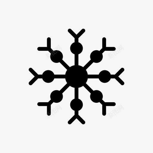 雪冷雪花图标svg_新图网 https://ixintu.com 假日 冰 冷 夏季和假日线图标 雪 雪花
