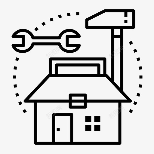 房屋装修装修室内装修图标svg_新图网 https://ixintu.com 室内装修 房地产评估 房屋装修 装修