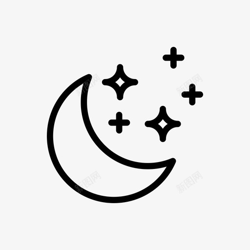 夜晚假日月亮图标svg_新图网 https://ixintu.com 假日 夏天和假日雕文图标 夜晚 星星 月亮 阳光