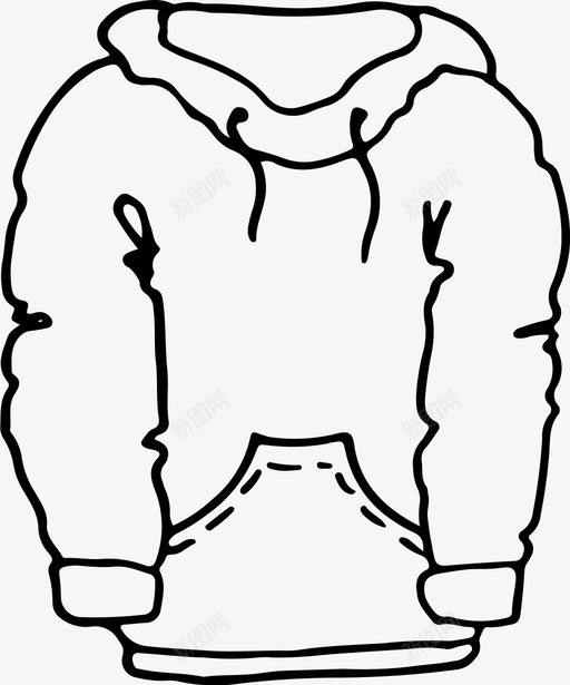 连帽衫服装时尚图标svg_新图网 https://ixintu.com 时尚 服装 款式 男装 衣柜 连帽衫