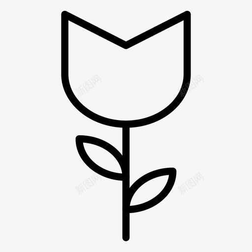 郁金香庆祝花图标svg_新图网 https://ixintu.com 公园 庆祝 新年线图标第一卷 自然 花 花园 郁金香