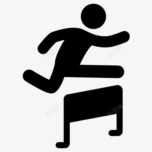 体育田径跨栏赛跑图标svg_新图网 https://ixintu.com 体育 奥运会 田径 跑步 跨栏赛跑