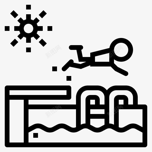 游泳池跳水跳水板图标svg_新图网 https://ixintu.com 游泳池 跳台 跳水 跳水板 酒店设备