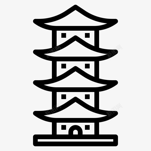 宝塔建筑地标图标svg_新图网 https://ixintu.com 地标 城市元素建筑 宝塔 建筑 纪念碑