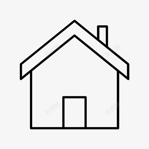 房子烟囱门图标svg_新图网 https://ixintu.com 家 屋顶 房子 景观 烟囱 门