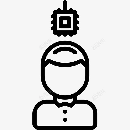 芯片未来头图标svg_新图网 https://ixintu.com 人 头 技术 未来 芯片