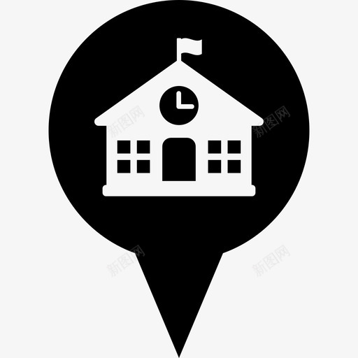 圆销学校地址圆销图标svg_新图网 https://ixintu.com 别针和旗帜 圆销 圆销学校 地图销 地址