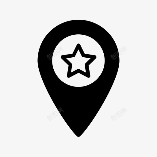 位置推荐地图星星图标svg_新图网 https://ixintu.com 位置推荐 地图 旅行 星星