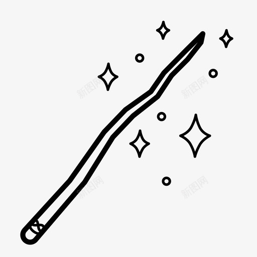 魔杖魔法巫师图标svg_新图网 https://ixintu.com 巫师图标 魔杖 魔法