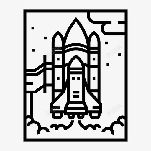 航天飞机探索发射图标svg_新图网 https://ixintu.com 发射 太空探索线图解集 探索 火箭 航天器 航天飞机